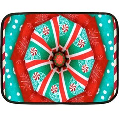 Christmas Kaleidoscope Double Sided Fleece Blanket (mini)  by artworkshop