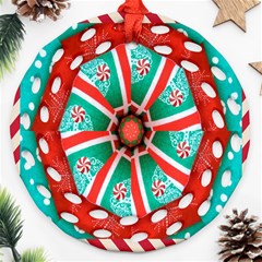 Christmas Kaleidoscope Round Filigree Ornament (two Sides) by artworkshop