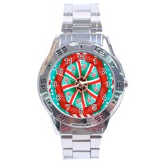 Christmas Kaleidoscope Stainless Steel Analogue Watch by artworkshop