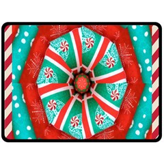 Christmas Kaleidoscope Double Sided Fleece Blanket (large)  by artworkshop