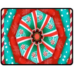 Christmas Kaleidoscope Double Sided Fleece Blanket (medium)  by artworkshop