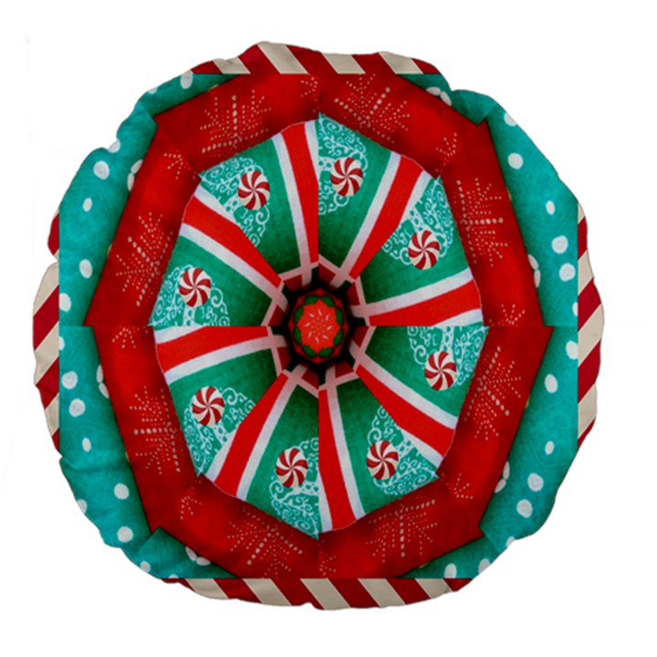 Christmas kaleidoscope Large 18  Premium Flano Round Cushions