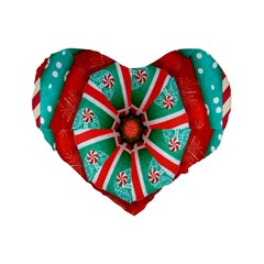 Christmas Kaleidoscope Standard 16  Premium Flano Heart Shape Cushions