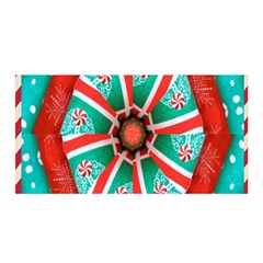 Christmas Kaleidoscope Satin Wrap 35  X 70  by artworkshop