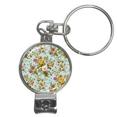 Flowers Vintage Floral Nail Clippers Key Chain