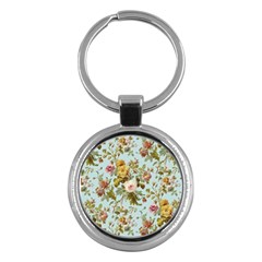 Flowers Vintage Floral Key Chain (round) by artworkshop