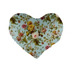 Flowers Vintage Floral Standard 16  Premium Heart Shape Cushions by artworkshop