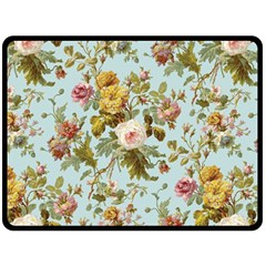 Flowers Vintage Floral Double Sided Fleece Blanket (large)  by artworkshop