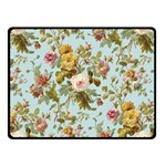 Flowers Vintage Floral Double Sided Fleece Blanket (Small)  45 x34  Blanket Back