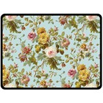 Flowers Vintage Floral Double Sided Fleece Blanket (Large)  80 x60  Blanket Front