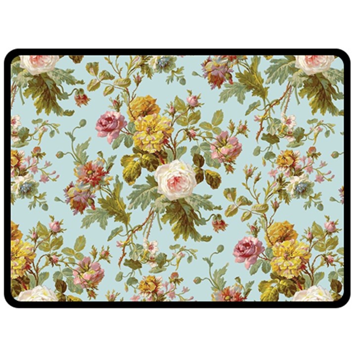 Flowers Vintage Floral Double Sided Fleece Blanket (Large) 