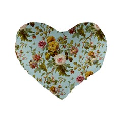 Flowers Vintage Floral Standard 16  Premium Flano Heart Shape Cushions