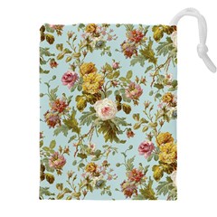 Flowers Vintage Floral Drawstring Pouch (5xl) by artworkshop