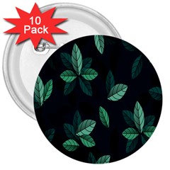 Leaves Pattern 3  Buttons (10 Pack)  by artworkshop