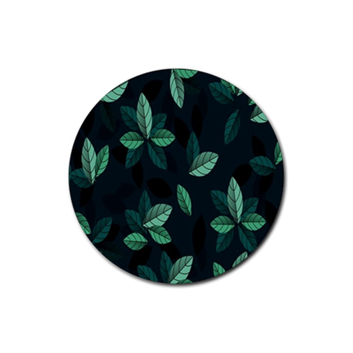 Leaves Pattern Rubber Round Coaster (4 pack)