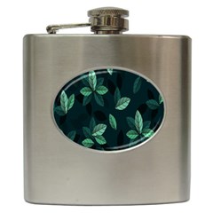 Leaves Pattern Hip Flask (6 Oz) by artworkshop