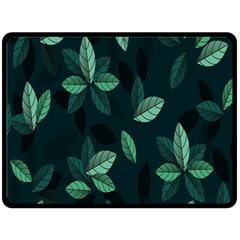 Leaves Pattern Double Sided Fleece Blanket (large)  by artworkshop