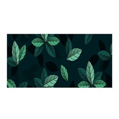 Leaves Pattern Satin Wrap 35  X 70  by artworkshop