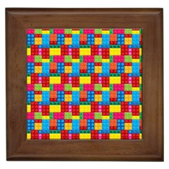 Lego Background Framed Tile by artworkshop