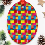 Lego Background Ornament (Oval) Front