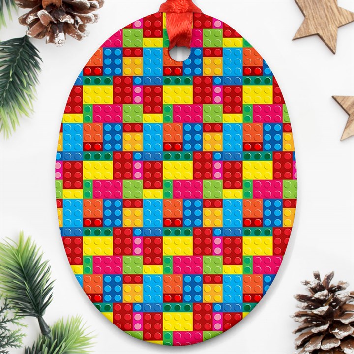 Lego Background Ornament (Oval)