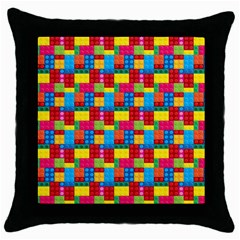 Lego Background Throw Pillow Case (black) by artworkshop