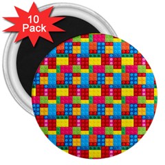 Lego Background 3  Magnets (10 Pack)  by artworkshop