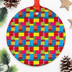 Lego Background Round Ornament (Two Sides) Front