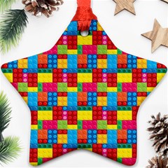 Lego Background Star Ornament (two Sides) by artworkshop