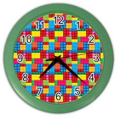 Lego Background Color Wall Clock by artworkshop