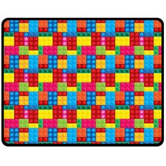 Lego Background Double Sided Fleece Blanket (medium)  by artworkshop