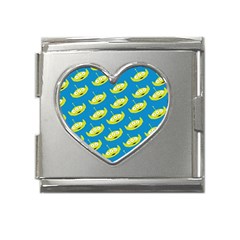 Pattern Aliens Mega Link Heart Italian Charm (18mm) by artworkshop