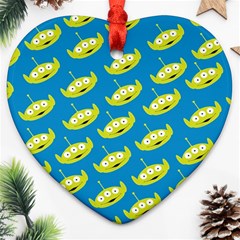 Pattern Aliens Ornament (heart) by artworkshop