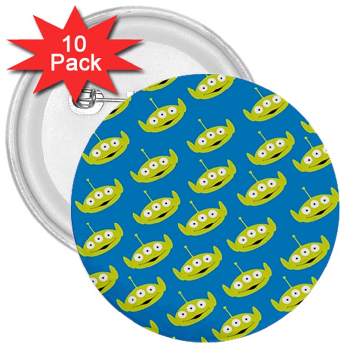 Pattern Aliens 3  Buttons (10 pack) 