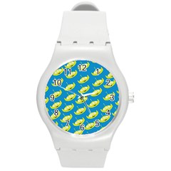 Pattern Aliens Round Plastic Sport Watch (m) by artworkshop