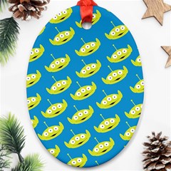 Pattern Aliens Oval Ornament (two Sides)