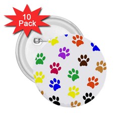 Pawprints 2 25  Buttons (10 Pack)  by artworkshop