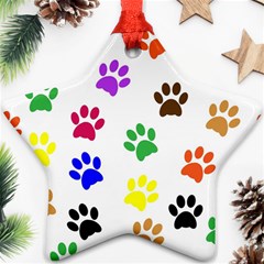 Pawprints Star Ornament (two Sides) by artworkshop