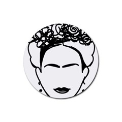 Frida Kahlo  Rubber Round Coaster (4 Pack) by Sobalvarro