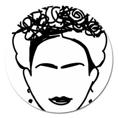 Frida Kahlo  Magnet 5  (round) by Sobalvarro