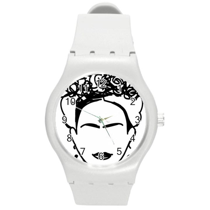 Frida Kahlo  Round Plastic Sport Watch (M)