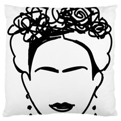 Frida Kahlo  Large Flano Cushion Case (two Sides) by Sobalvarro