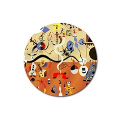 Carnival Of The Harlequin Art Magnet 3  (round) by danenraven