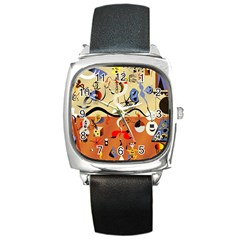 Carnival Of The Harlequin Art Square Metal Watch by danenraven