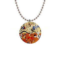 Carnival Of The Harlequin Art 1  Button Necklace by danenraven