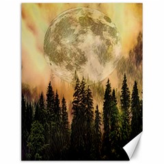 Moon Nature Forest Pine Trees Sky Full Moon Night Canvas 12  X 16  by danenraven