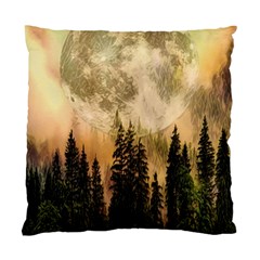 Moon Nature Forest Pine Trees Sky Full Moon Night Standard Cushion Case (one Side) by danenraven