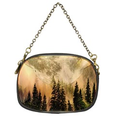 Moon Nature Forest Pine Trees Sky Full Moon Night Chain Purse (two Sides) by danenraven