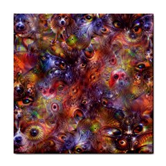 Fantasy Surreal Animals Psychedelic Pattern Tile Coaster by danenraven