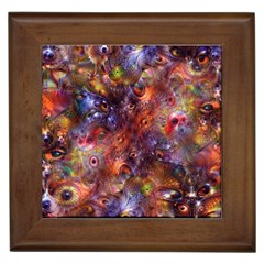 Fantasy Surreal Animals Psychedelic Pattern Framed Tile